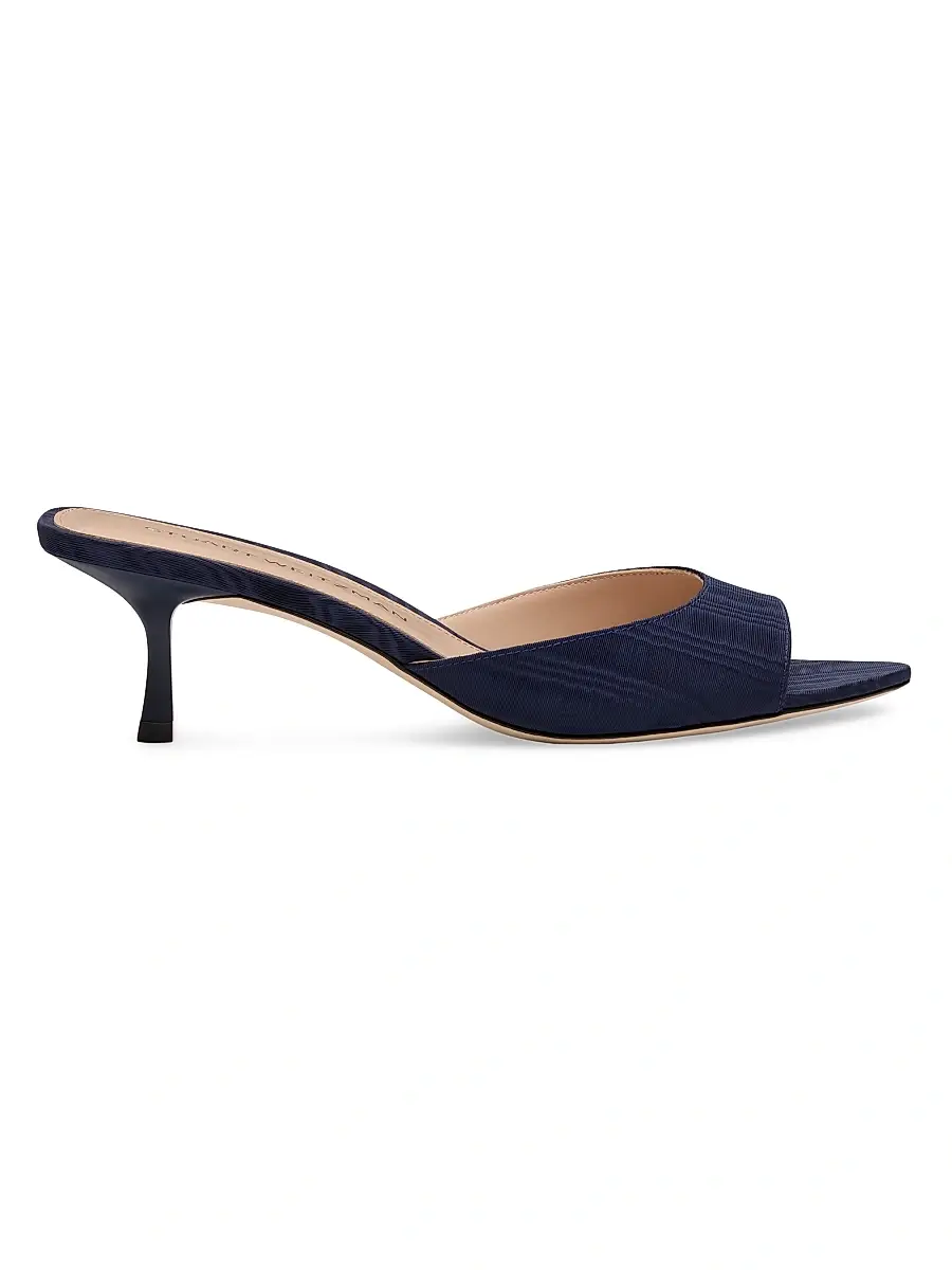 Stuart Weitzman Women's Lexington 50MM Patterned Mules - River Blue | Image 1 Stuart Weitzman Women's Lexington 50MM Patterned Mules - River Blue | Image 1