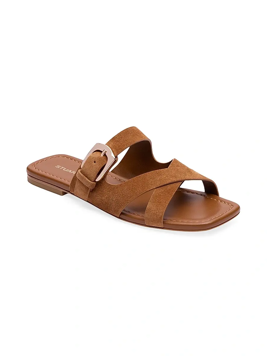 Stuart Weitzman Women's Sai Suede Slide Sandals | Thumbnail 2 Stuart Weitzman Women's Sai Suede Slide Sandals | Thumbnail 2