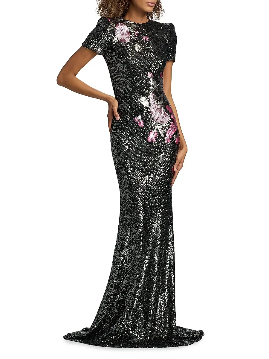 Naeem Khan Women's Floral-Sequined Mermaid Gown | Thumbnail 2 Naeem Khan Women's Floral-Sequined Mermaid Gown | Thumbnail 2
