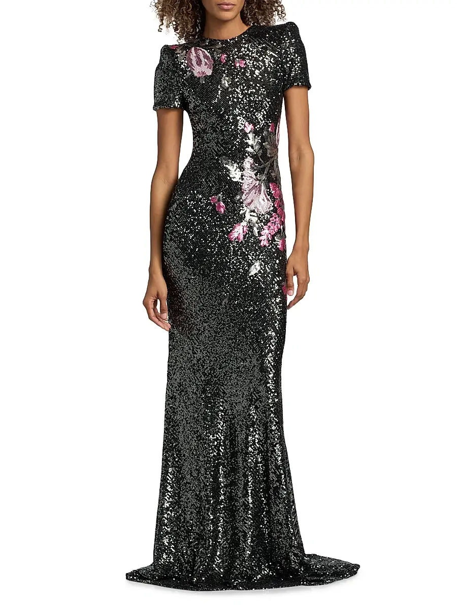 Naeem Khan Women's Floral-Sequined Mermaid Gown | Thumbnail 3 Naeem Khan Women's Floral-Sequined Mermaid Gown | Thumbnail 3