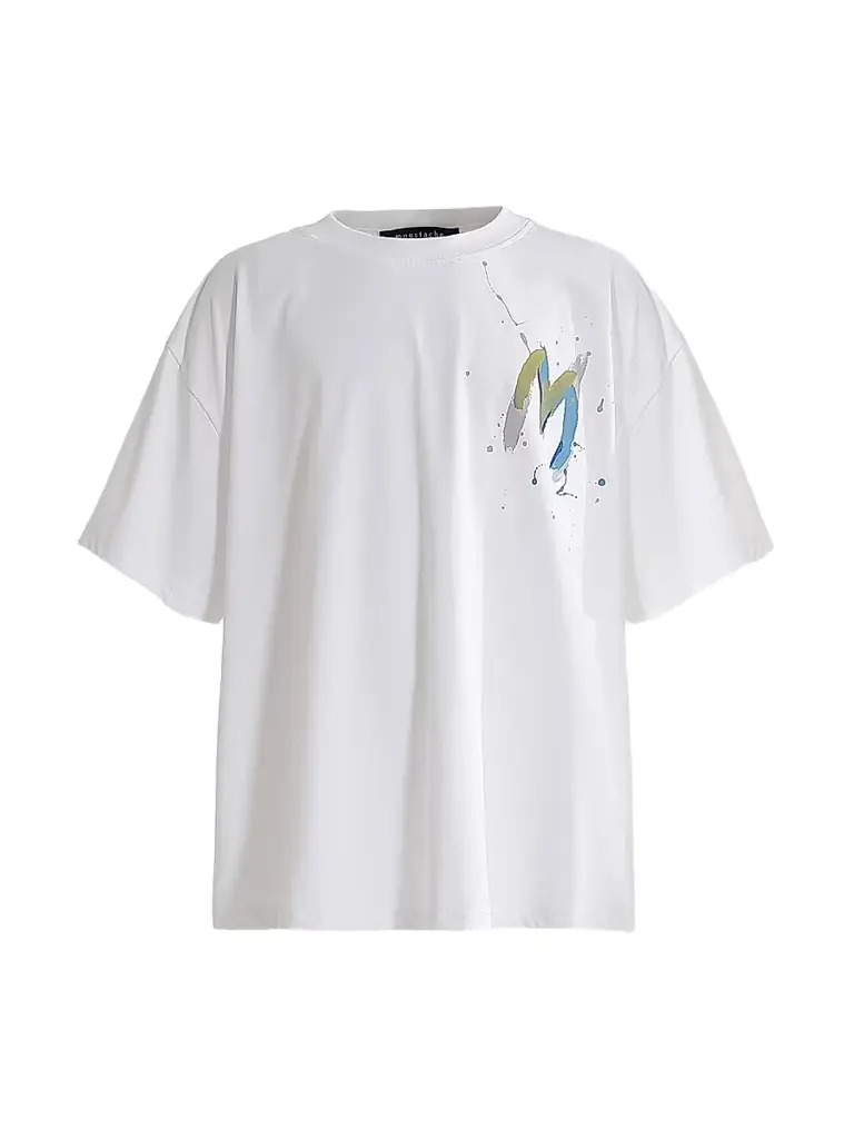 Moustache Boy's Oversized Graphic T-Shirt - White - Size 16 | Image 1 Moustache Boy's Oversized Graphic T-Shirt - White - Size 16 | Image 1