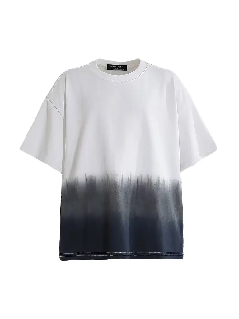 Moustache Boy's Gradient T-Shirt - White - Size 16 | Image 1 Moustache Boy's Gradient T-Shirt - White - Size 16 | Image 1