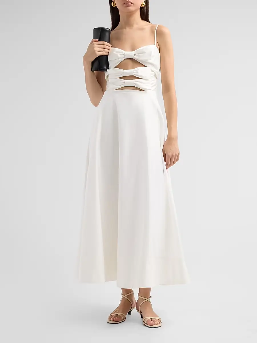 As It May Women's Ariaelle Cotton-Blend Bow Midi-Dress | Thumbnail 2 As It May Women's Ariaelle Cotton-Blend Bow Midi-Dress | Thumbnail 2