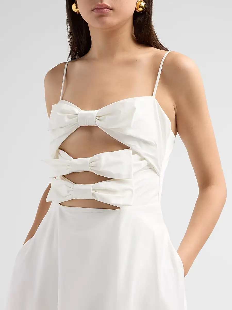 As It May Women's Ariaelle Cotton-Blend Bow Midi-Dress | Thumbnail 5 As It May Women's Ariaelle Cotton-Blend Bow Midi-Dress | Thumbnail 5