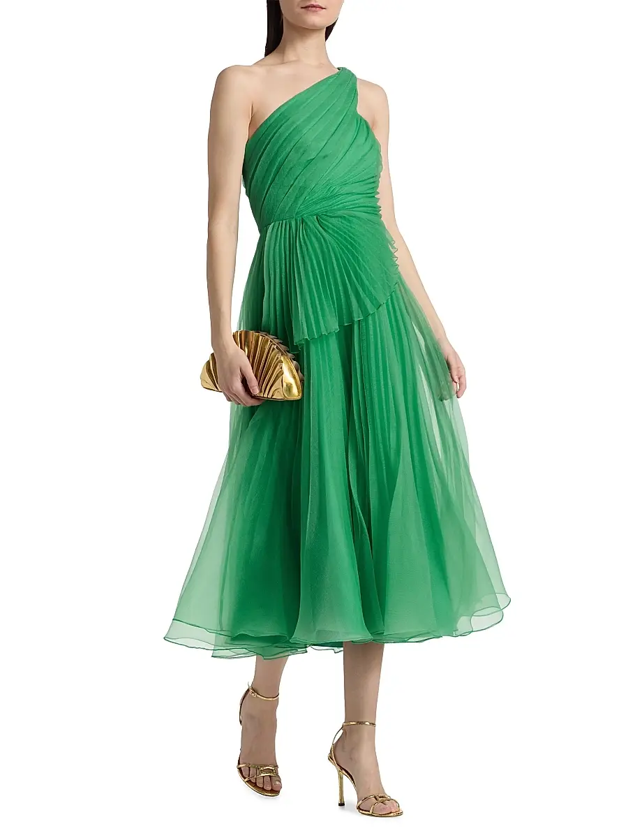 THEIA Women's Cece Pleated Organza One-Shoulder Cocktail Dress | Thumbnail 2 THEIA Women's Cece Pleated Organza One-Shoulder Cocktail Dress | Thumbnail 2