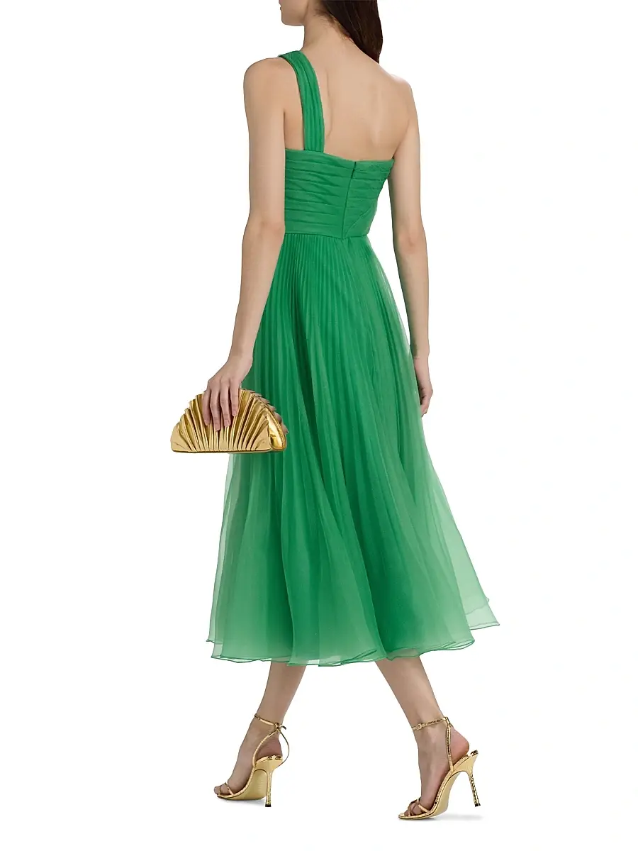 THEIA Women's Cece Pleated Organza One-Shoulder Cocktail Dress | Thumbnail 5 THEIA Women's Cece Pleated Organza One-Shoulder Cocktail Dress | Thumbnail 5