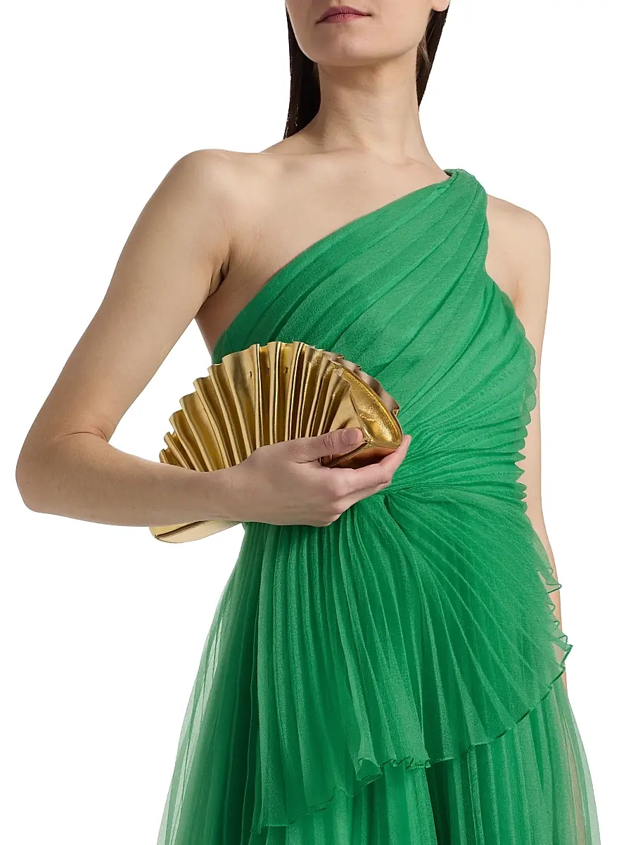 THEIA Women's Cece Pleated Organza One-Shoulder Cocktail Dress | Thumbnail 6 THEIA Women's Cece Pleated Organza One-Shoulder Cocktail Dress | Thumbnail 6