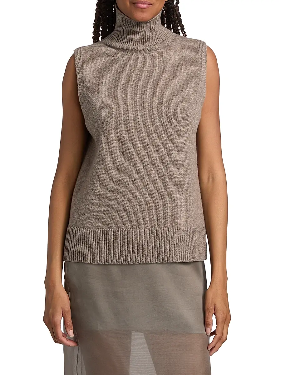 Brandon Maxwell Women's The Bruno Sleeveless Wool-Cashmere Vest | Thumbnail 3 Brandon Maxwell Women's The Bruno Sleeveless Wool-Cashmere Vest | Thumbnail 3