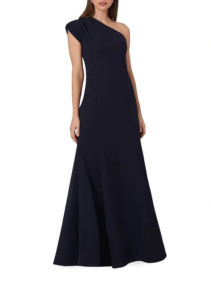 Shoshanna Women's Carley Stretch-Crepe One-Shoulder Gown | Thumbnail 2 Shoshanna Women's Carley Stretch-Crepe One-Shoulder Gown | Thumbnail 2