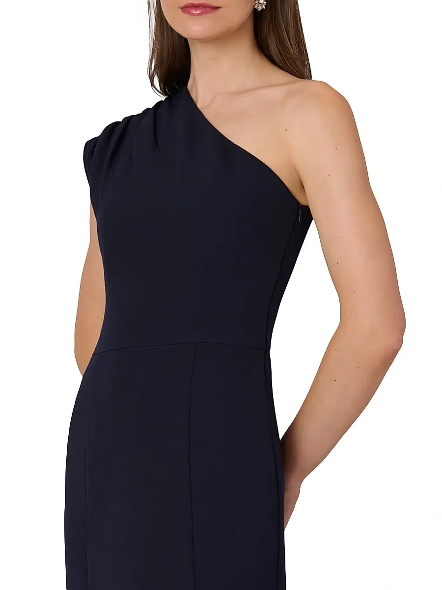 Shoshanna Women's Carley Stretch-Crepe One-Shoulder Gown | Thumbnail 4 Shoshanna Women's Carley Stretch-Crepe One-Shoulder Gown | Thumbnail 4