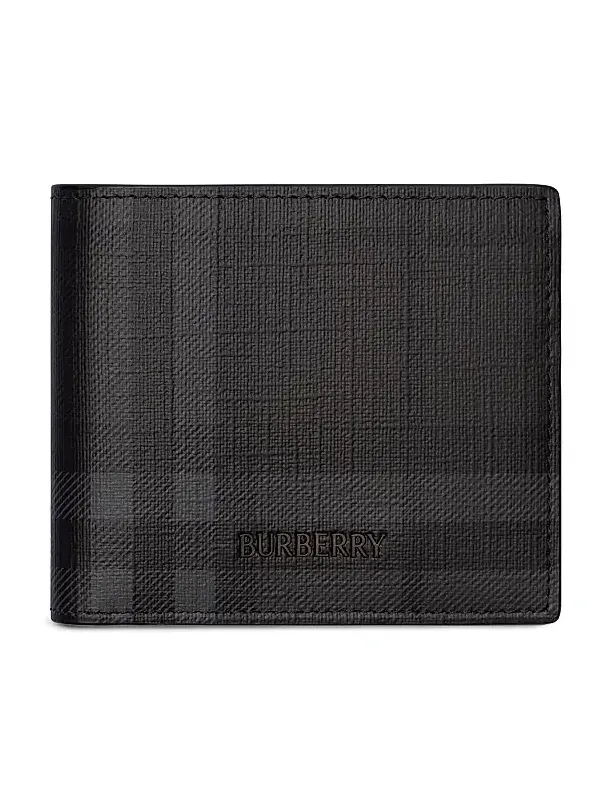Men's City Check Coated Canvas Bifold Wallet