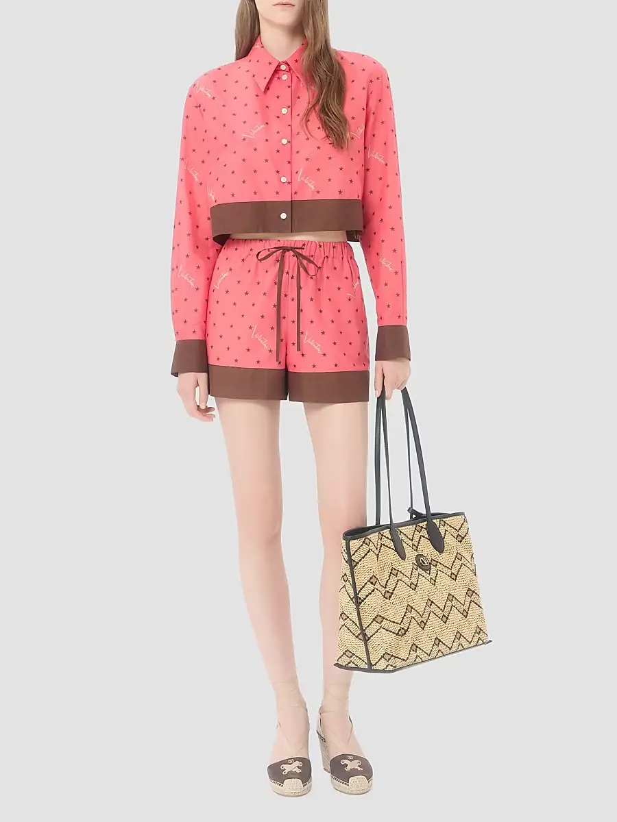 Valentino Women's Muslin Starry Signature Shirt with Star-Print | Thumbnail 2