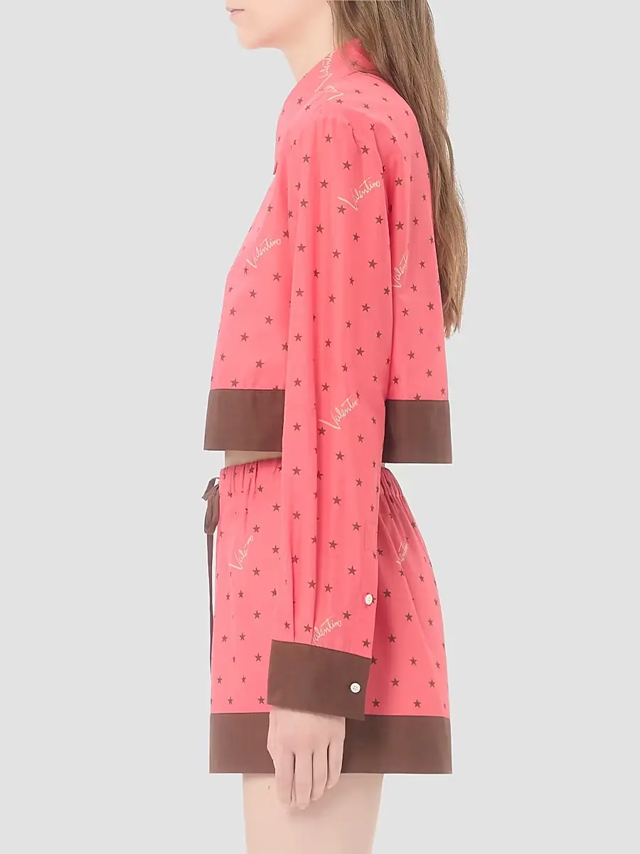 Valentino Women's Muslin Starry Signature Shirt with Star-Print | Thumbnail 4