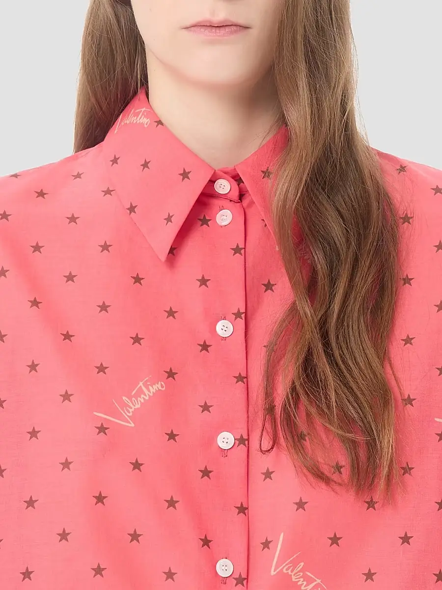 Valentino Women's Muslin Starry Signature Shirt with Star-Print | Thumbnail 6