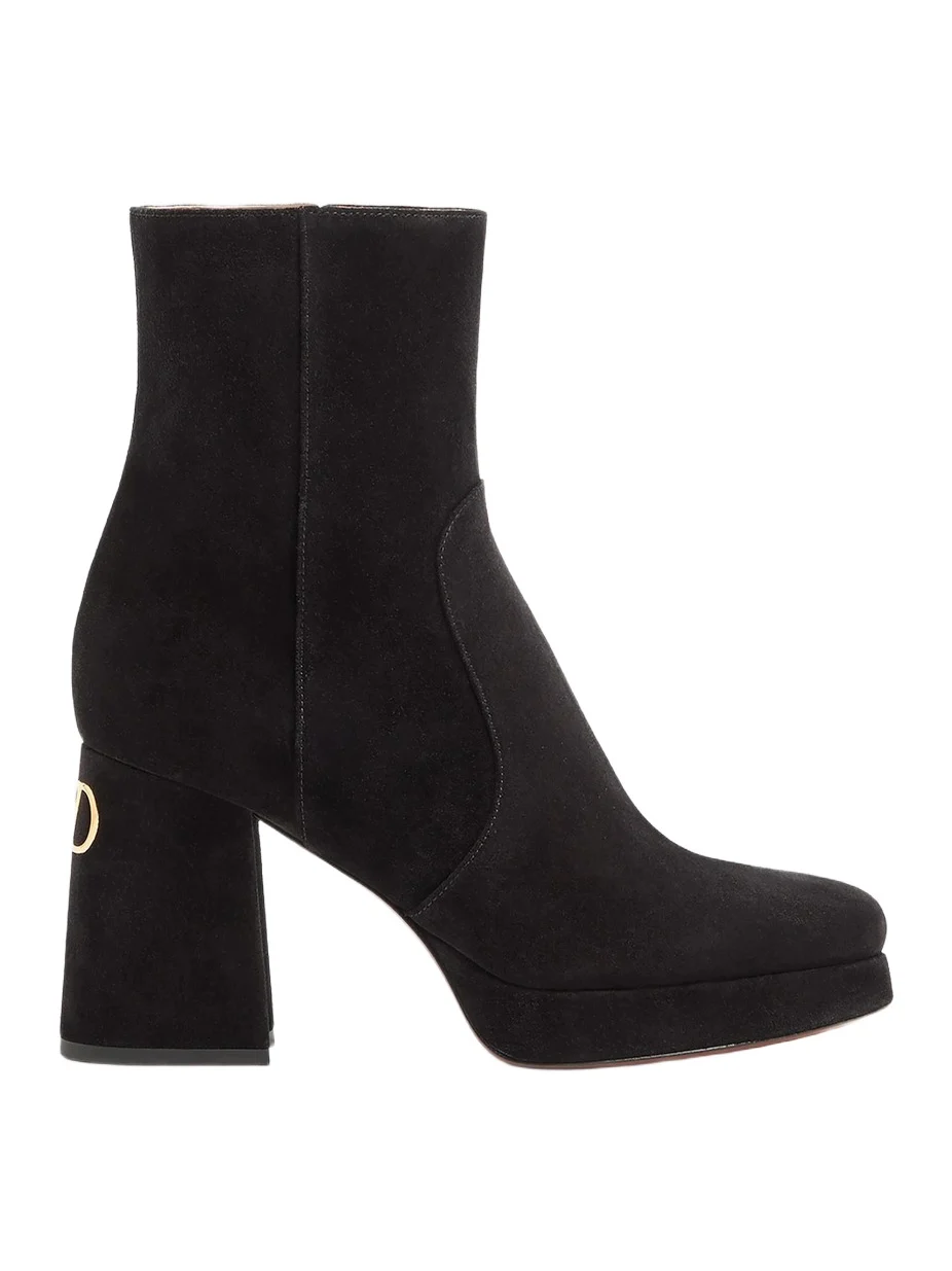 Valentino Women's Fawcette 90MM Platform Ankle Boots in Split Leather - Black