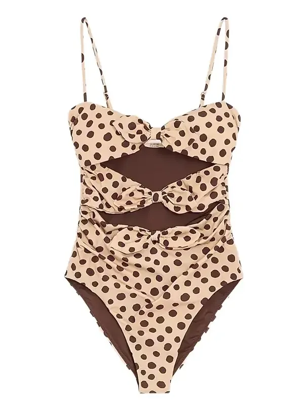 Women's Lycra One-Piece Swimsuit in Plus De Pois Dalmata Polka Dot Women's Lycra One-Piece Swimsuit in Plus De Pois Dalmata Polka Dot