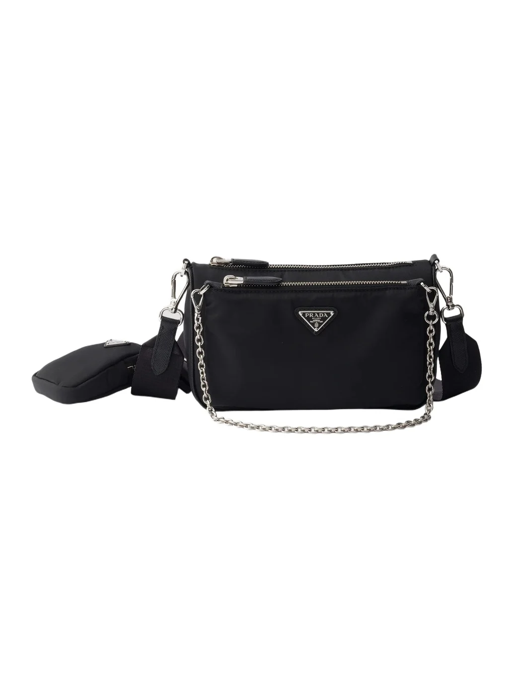 Women's Re-Nylon and Saffiano Leather Mini Shoulder Bag Women's Re-Nylon and Saffiano Leather Mini Shoulder Bag