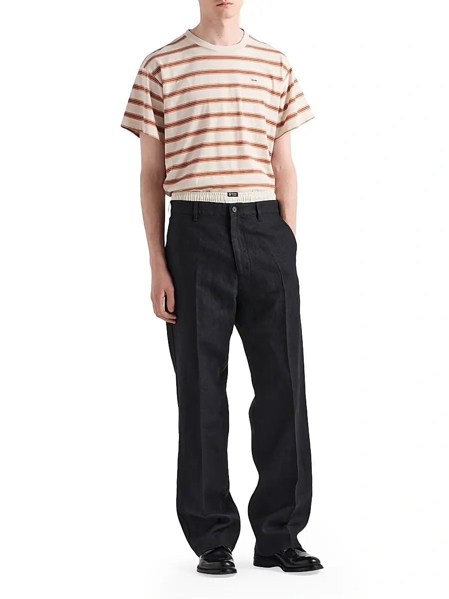 Prada Men's Linen Pants | Thumbnail 2 Prada Men's Linen Pants | Thumbnail 2
