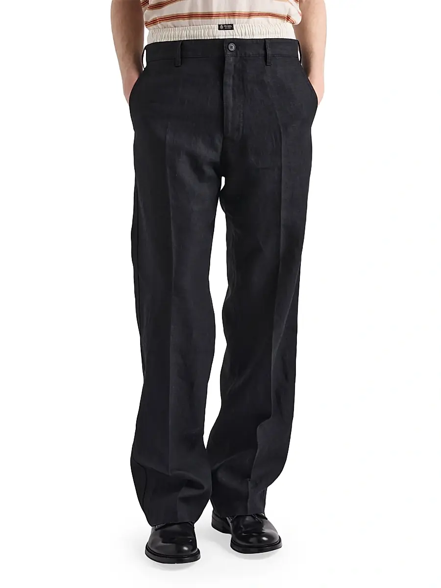 Prada Men's Linen Pants | Thumbnail 3 Prada Men's Linen Pants | Thumbnail 3