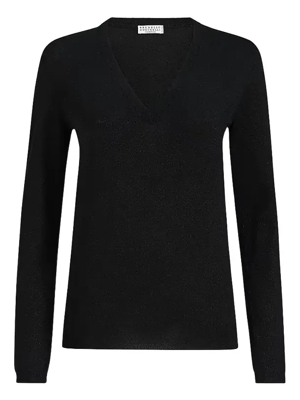 Brunello Cucinelli Women's Cashmere and Silk Sparkling Lightweight Sweater