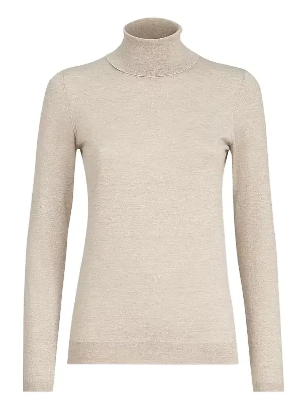 Brunello Cucinelli Women's Sparkling Cashmere and Silk Lightweight Turtleneck Sweater