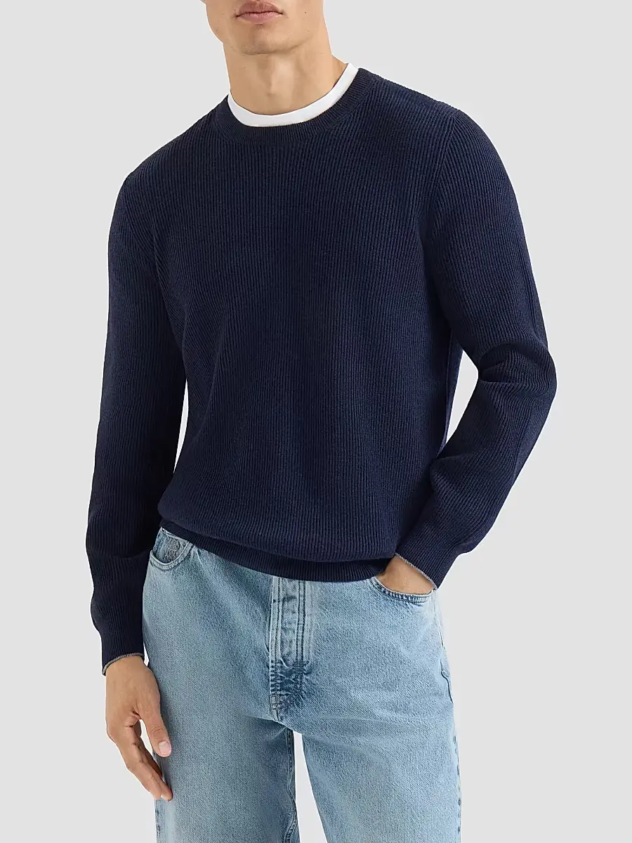 Brunello Cucinelli Men's Cashmere English Rib Sweater | Thumbnail 3 Brunello Cucinelli Men's Cashmere English Rib Sweater | Thumbnail 3