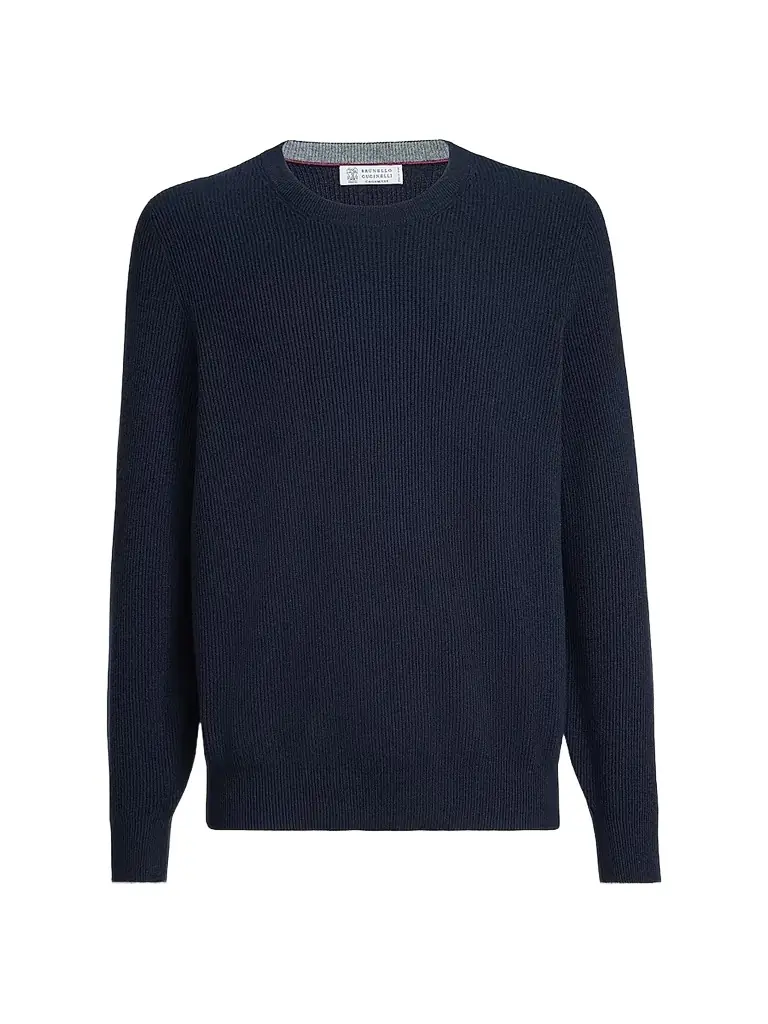 Brunello Cucinelli Men's Cashmere English Rib Sweater