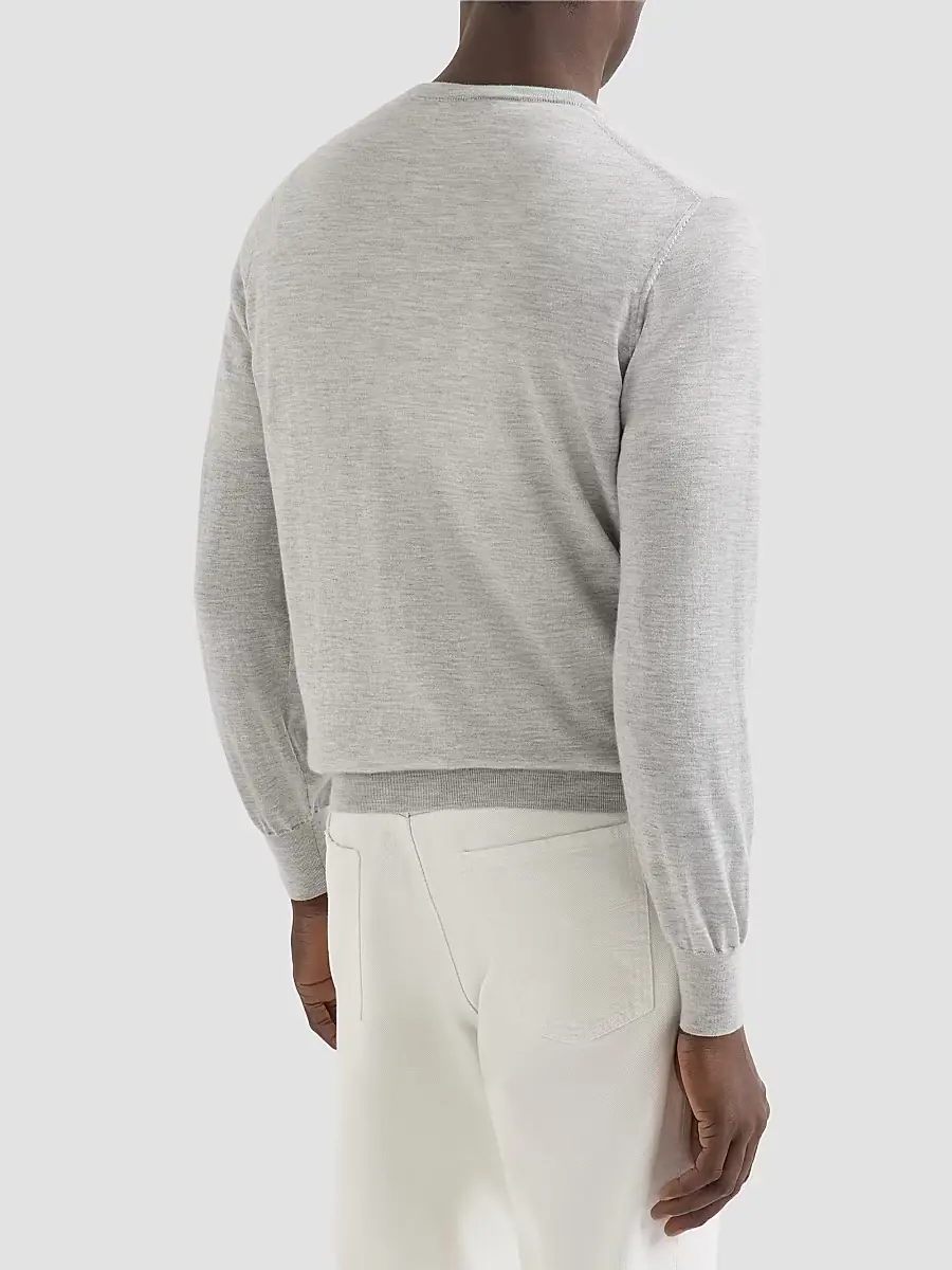 Brunello Cucinelli Men's Cashmere and Silk Lightweight Sweater | Thumbnail 3