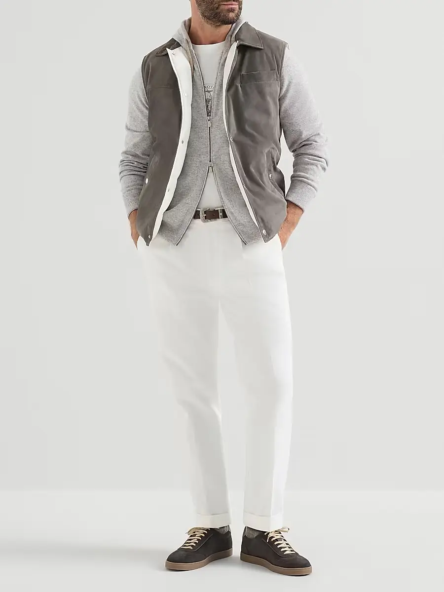Brunello Cucinelli Men's Cashmere Sweatshirt-Style Cardigan with Hood - Pebble | Thumbnail 6 Brunello Cucinelli Men's Cashmere Sweatshirt-Style Cardigan with Hood - Pebble | Thumbnail 6