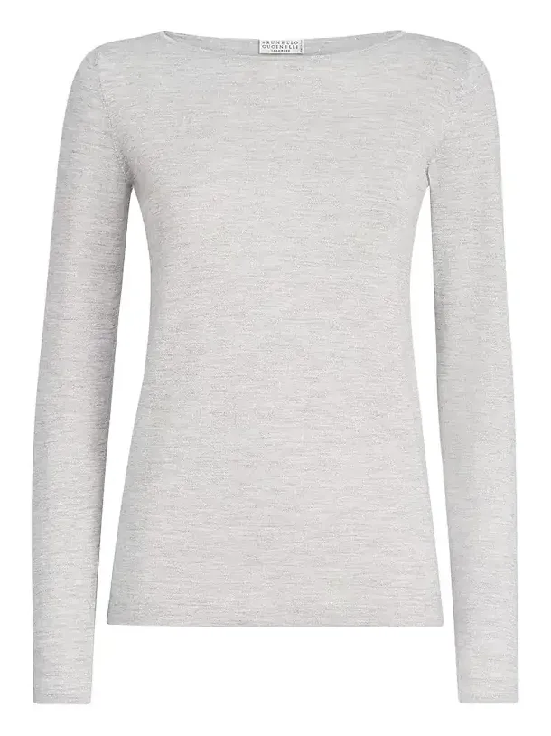 Brunello Cucinelli Women's Sparkling Cashmere and Silk Lightweight Sweater