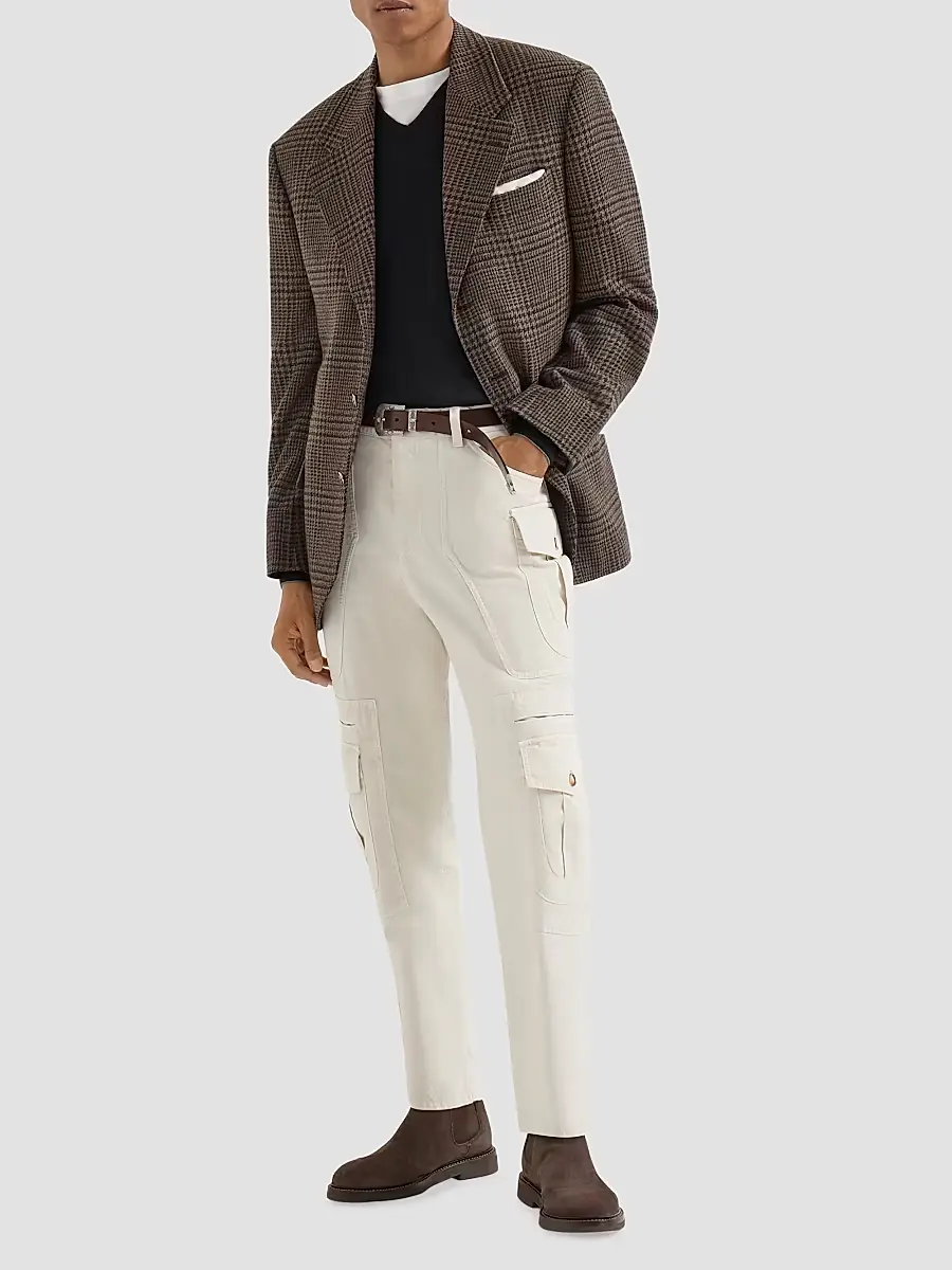 Brunello Cucinelli Men's Cashmere and Silk Lightweight Sweater | Thumbnail 6 Brunello Cucinelli Men's Cashmere and Silk Lightweight Sweater | Thumbnail 6