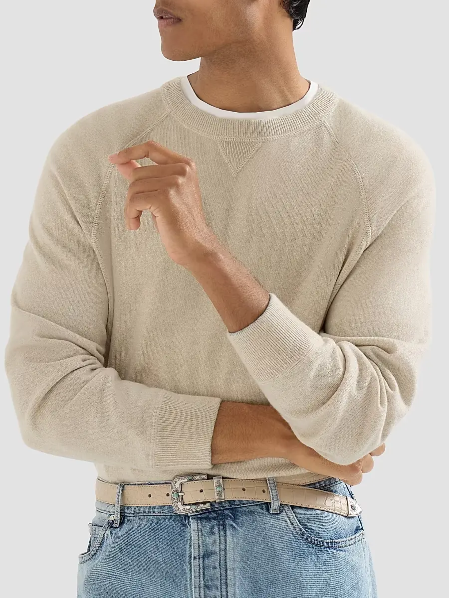 Brunello Cucinelli Men's Cashmere Sweatshirt-Style Sweater | Thumbnail 5 Brunello Cucinelli Men's Cashmere Sweatshirt-Style Sweater | Thumbnail 5