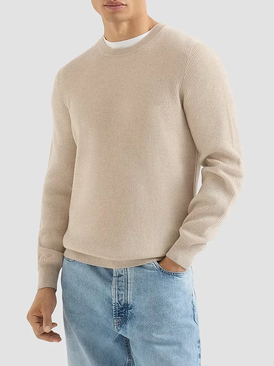 Brunello Cucinelli Men's Cashmere English Rib Sweater | Thumbnail 3 Brunello Cucinelli Men's Cashmere English Rib Sweater | Thumbnail 3