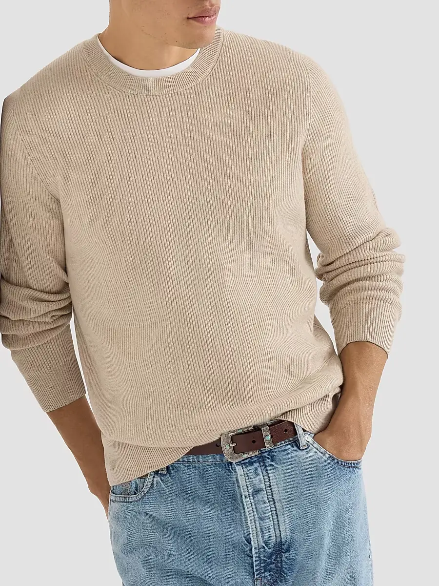 Brunello Cucinelli Men's Cashmere English Rib Sweater | Thumbnail 5 Brunello Cucinelli Men's Cashmere English Rib Sweater | Thumbnail 5