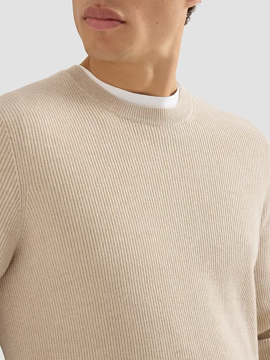 Brunello Cucinelli Men's Cashmere English Rib Sweater | Thumbnail 6 Brunello Cucinelli Men's Cashmere English Rib Sweater | Thumbnail 6
