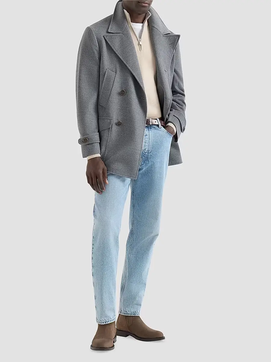 Brunello Cucinelli Men's Cashmere Sweater with Half Zip | Thumbnail 6 Brunello Cucinelli Men's Cashmere Sweater with Half Zip | Thumbnail 6