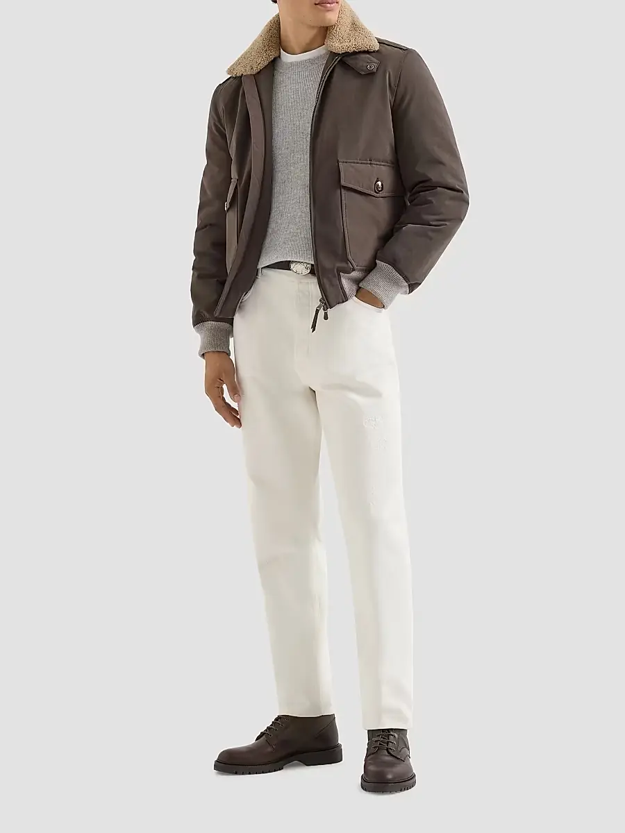 Brunello Cucinelli Men's Cashmere English Rib Sweater | Thumbnail 2 Brunello Cucinelli Men's Cashmere English Rib Sweater | Thumbnail 2