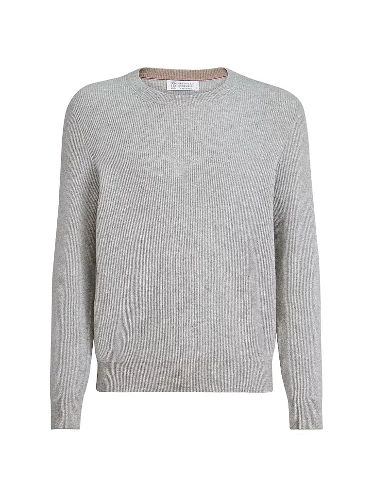 Brunello Cucinelli Men's Cashmere English Rib Sweater