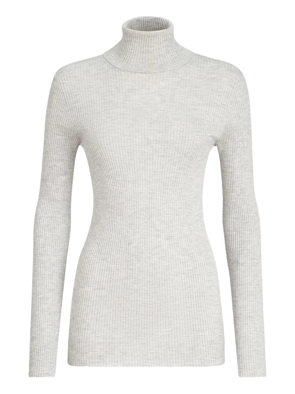 Brunello Cucinelli Women's Lightweight Turtleneck Sweater in Sparkling Cashmere and Silk Rib Knit