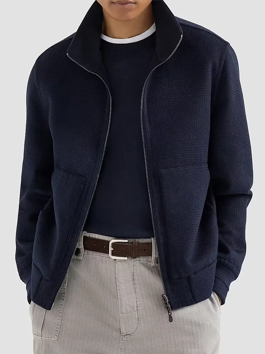Brunello Cucinelli Men's Cashmere and Silk Lightweight Sweater | Thumbnail 4