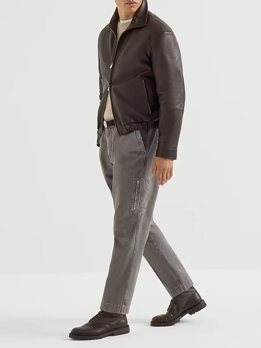 Brunello Cucinelli Men's Cashmere English Rib Sweater with Raglan Sleeves | Thumbnail 6 Brunello Cucinelli Men's Cashmere English Rib Sweater with Raglan Sleeves | Thumbnail 6