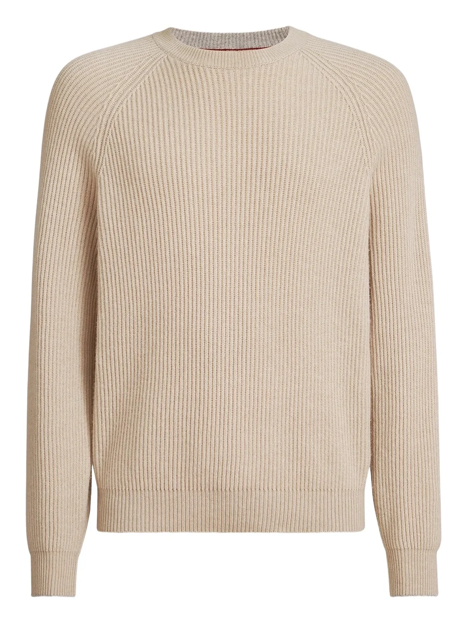 Brunello Cucinelli Men's Cashmere English Rib Sweater with Raglan Sleeves - Sand