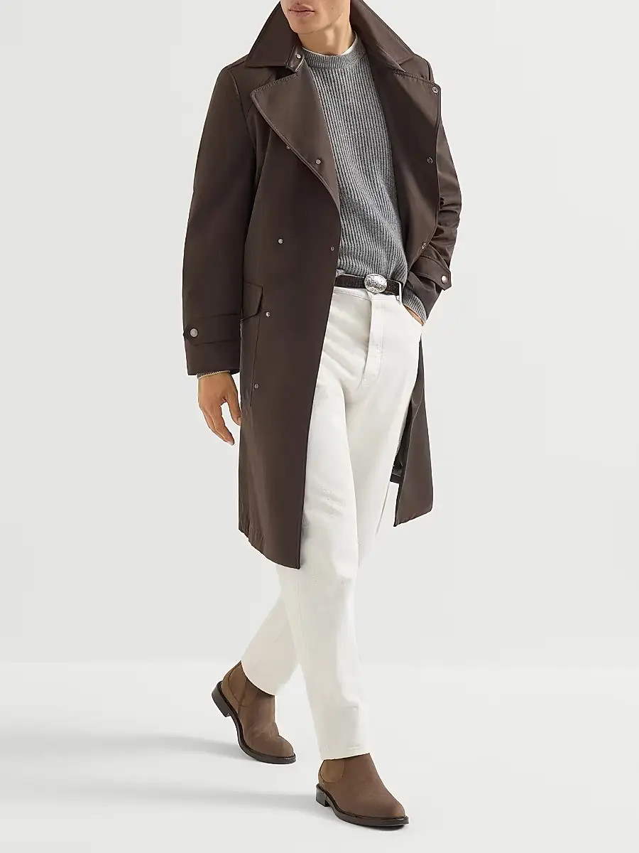 Brunello Cucinelli Men's Cashmere English Rib Sweater with Raglan Sleeves - Dark Grey | Thumbnail 6 Brunello Cucinelli Men's Cashmere English Rib Sweater with Raglan Sleeves - Dark Grey | Thumbnail 6