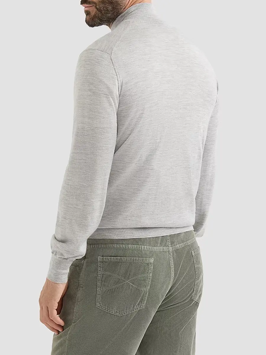 Brunello Cucinelli Men's Cashmere and Silk Lightweight Cardigan with Zipper - Pebble | Thumbnail 4 Brunello Cucinelli Men's Cashmere and Silk Lightweight Cardigan with Zipper - Pebble | Thumbnail 4