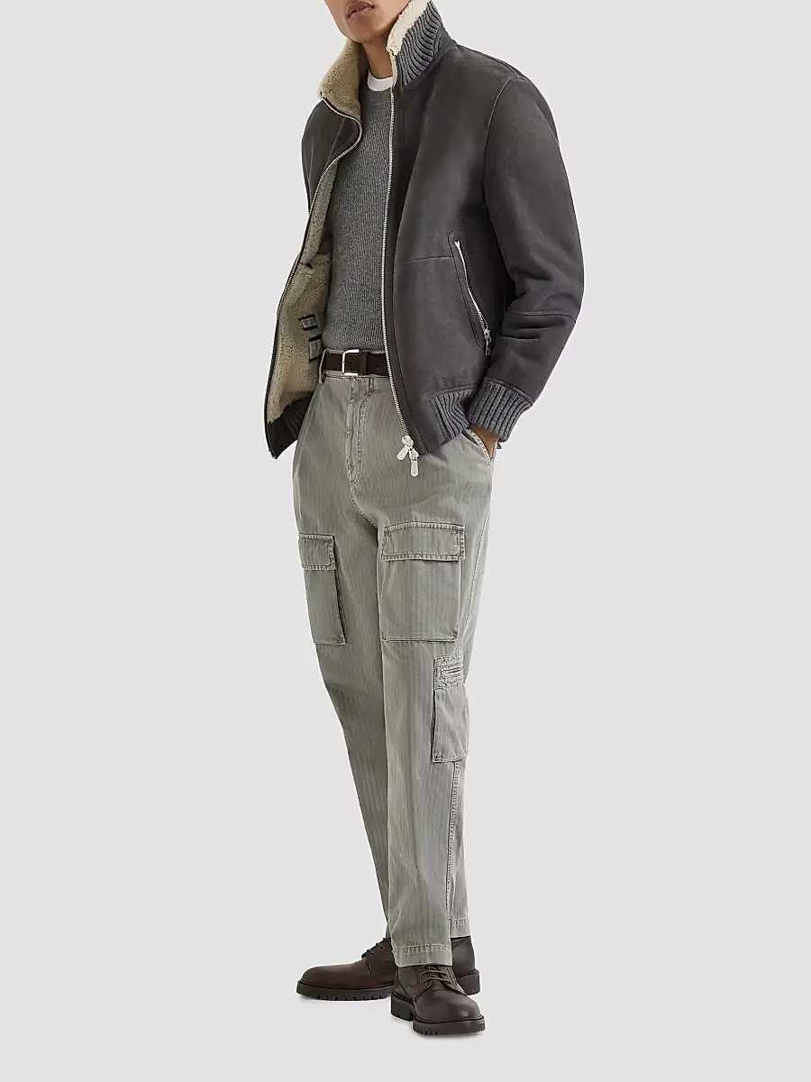Brunello Cucinelli Men's Cashmere English Rib Sweater | Thumbnail 2