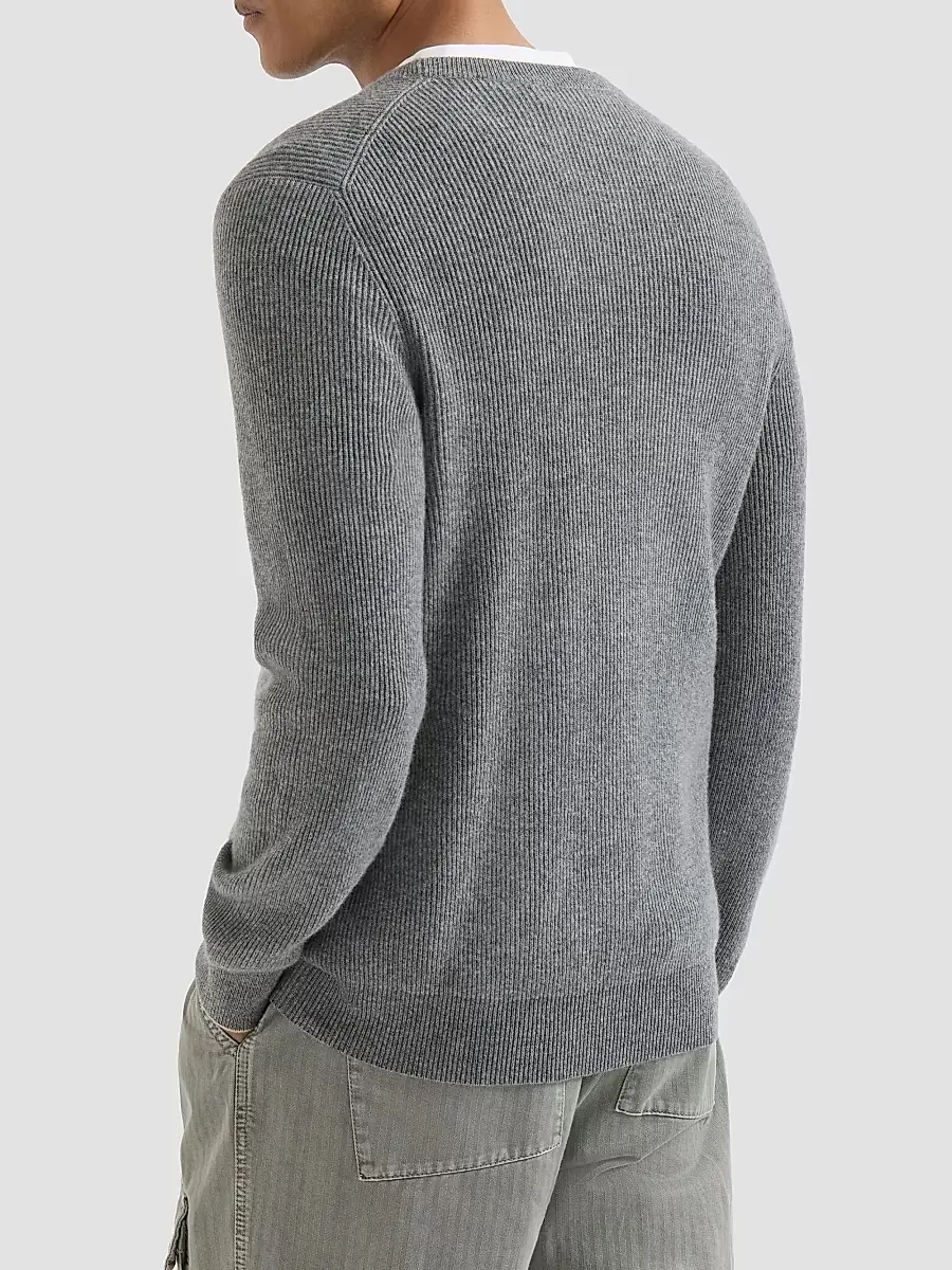 Brunello Cucinelli Men's Cashmere English Rib Sweater | Thumbnail 4