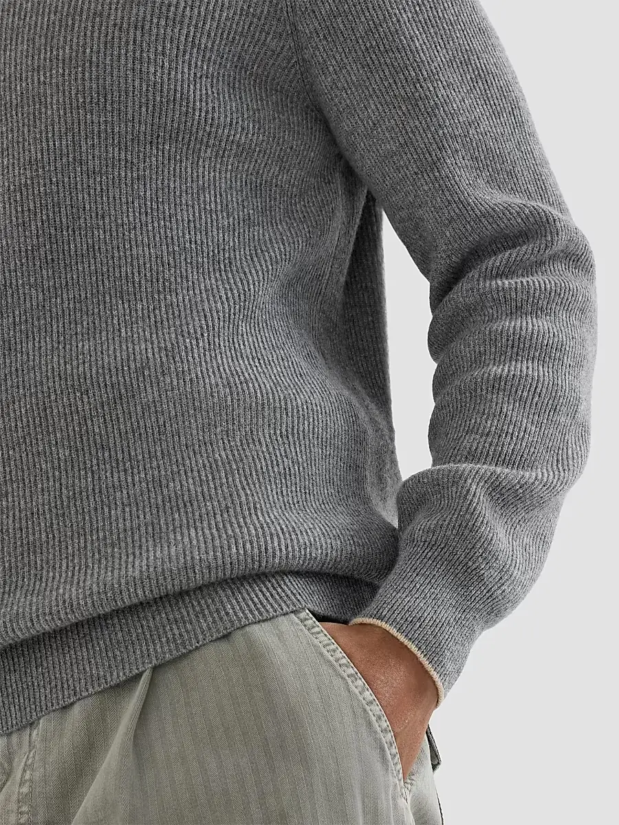 Brunello Cucinelli Men's Cashmere English Rib Sweater | Thumbnail 6