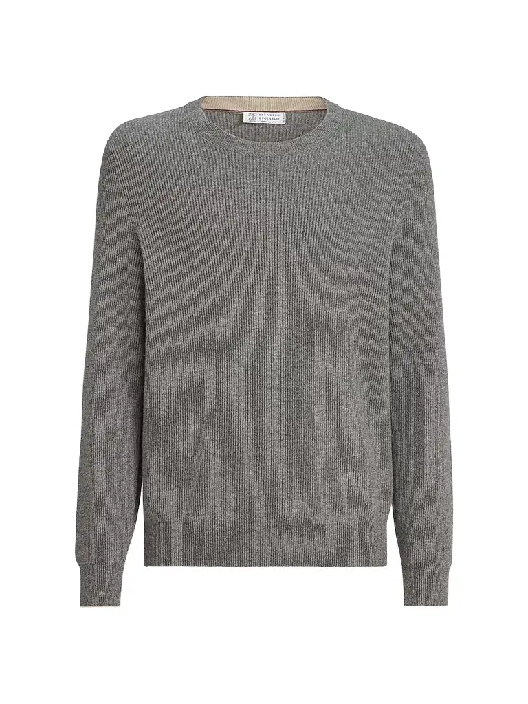 Brunello Cucinelli Men's Cashmere English Rib Sweater