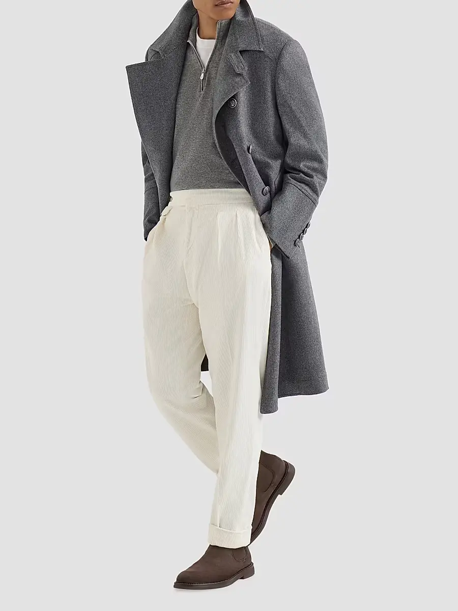 Brunello Cucinelli Men's Cashmere Sweater with Half Zip - Dark Grey | Thumbnail 6 Brunello Cucinelli Men's Cashmere Sweater with Half Zip - Dark Grey | Thumbnail 6