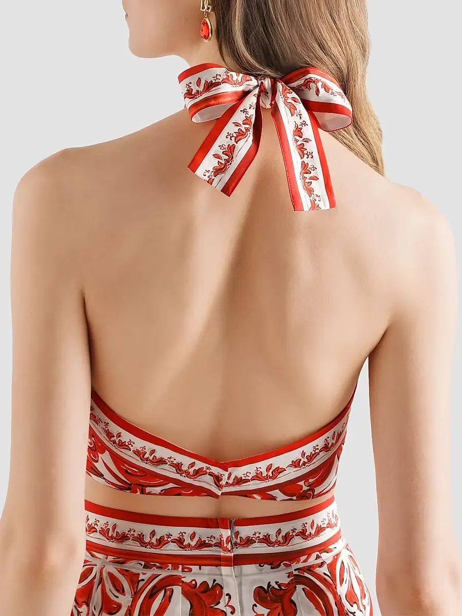 Dolce & Gabbana Women's Majolica Cotton Poplin Mini Dress | Thumbnail 6